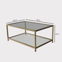 Hanah Home Astro Mesa de Centro con Cristal Templado Dorado